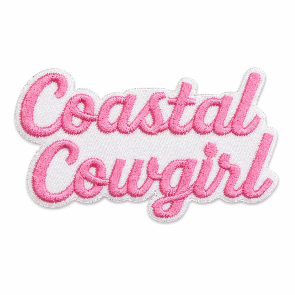 Coastal cowgirl roosa – silitettävä kangasmerkki