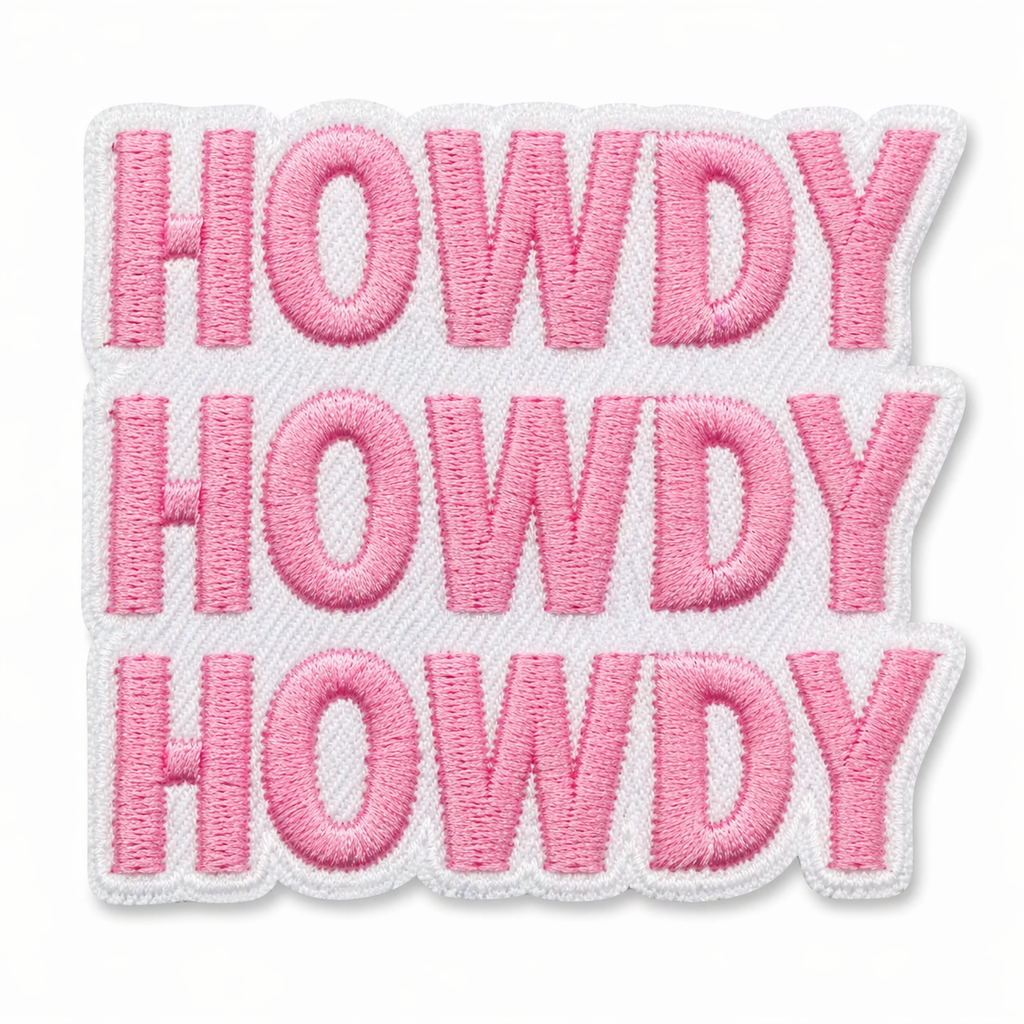 Howdy roosa – silitettävä kangasmerkki