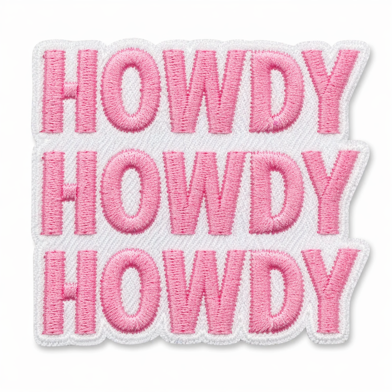 Howdy roosa – silitettävä kangasmerkki