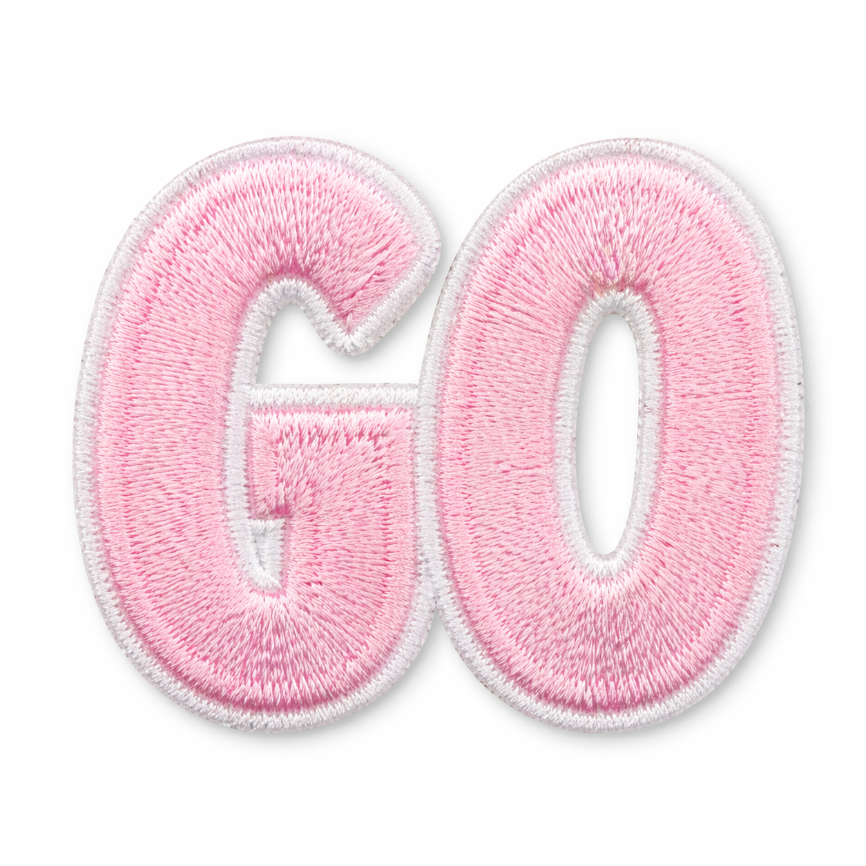 Go-merkki roosa – silitettävä kangasmerkki