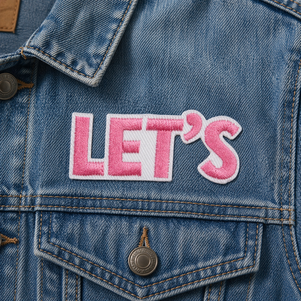 Let's roosa – silitettävä kangasmerkki
