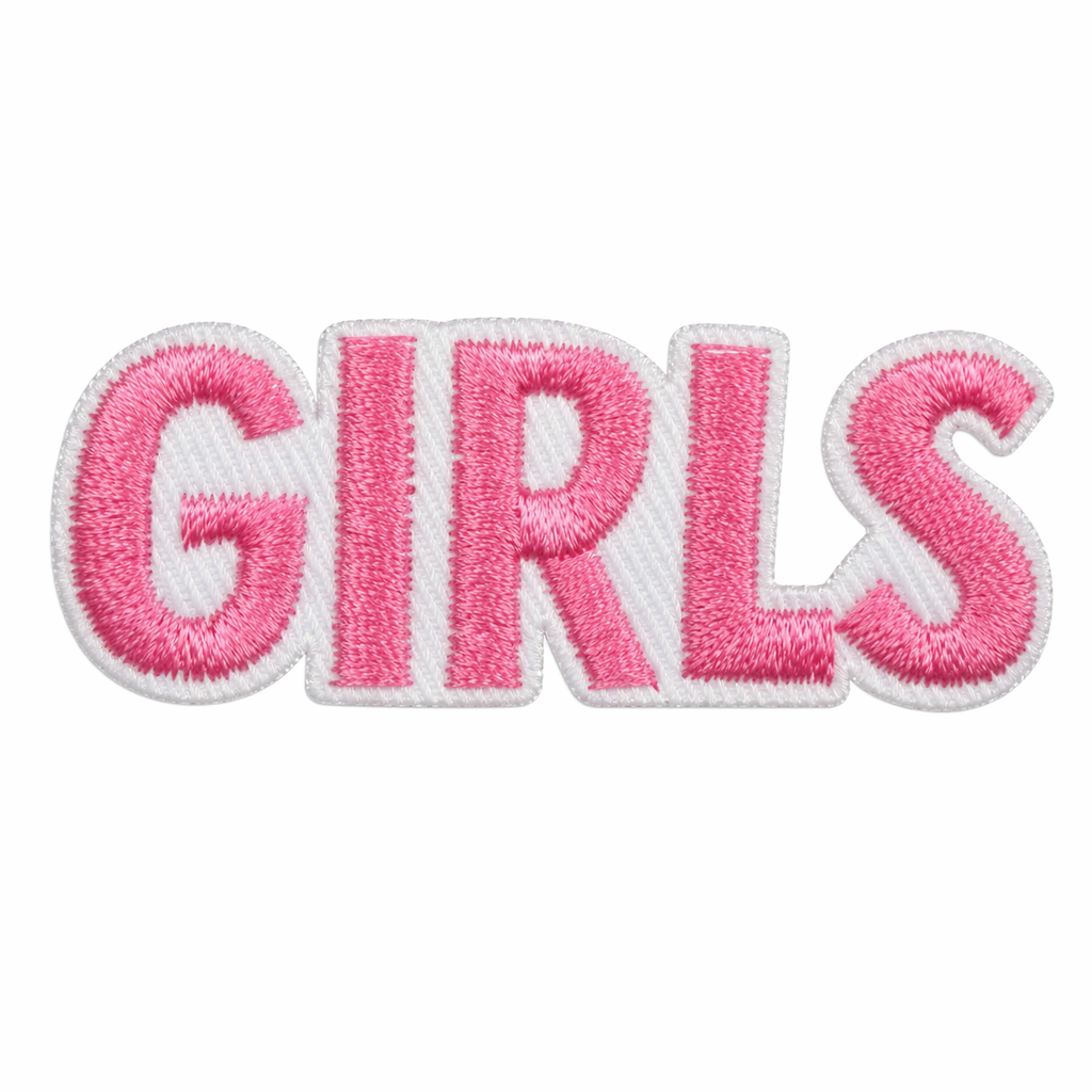 Girls roosa – silitettävä kangasmerkki