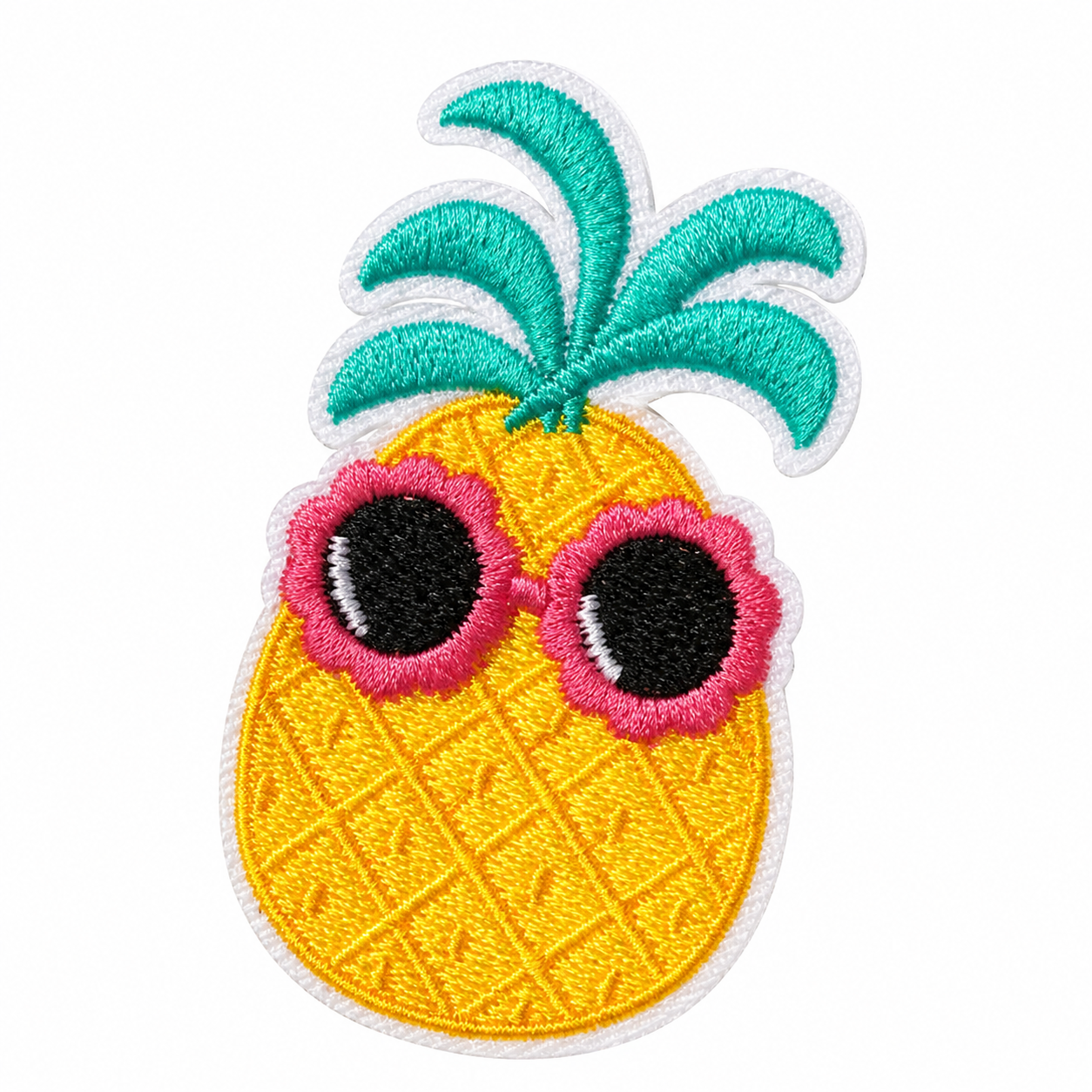 Ananas aurinkolaseissa – silitettävä kangasmerkki