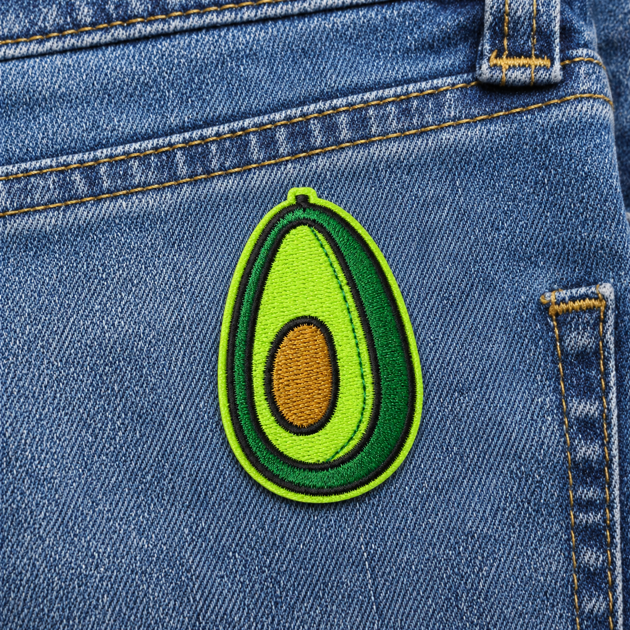 Avokado – silitettävä kangasmerkki