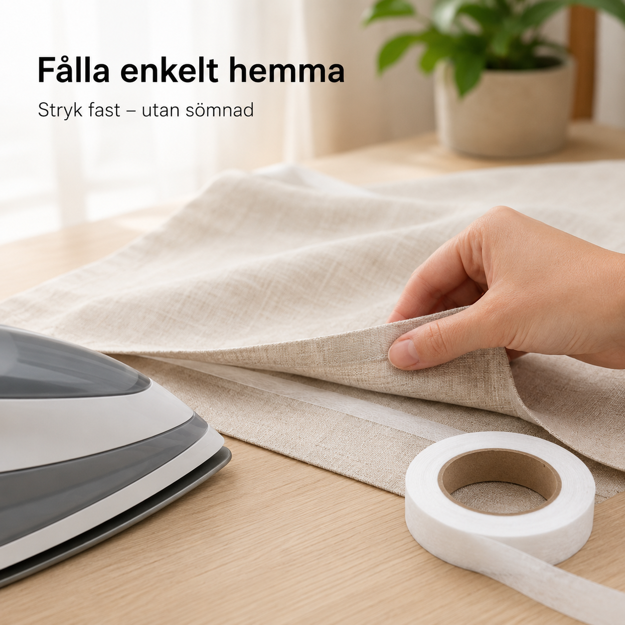 Näkymätön päärmenauha 5 m – lyhennä verhot ja vaatteet ilman ompelua