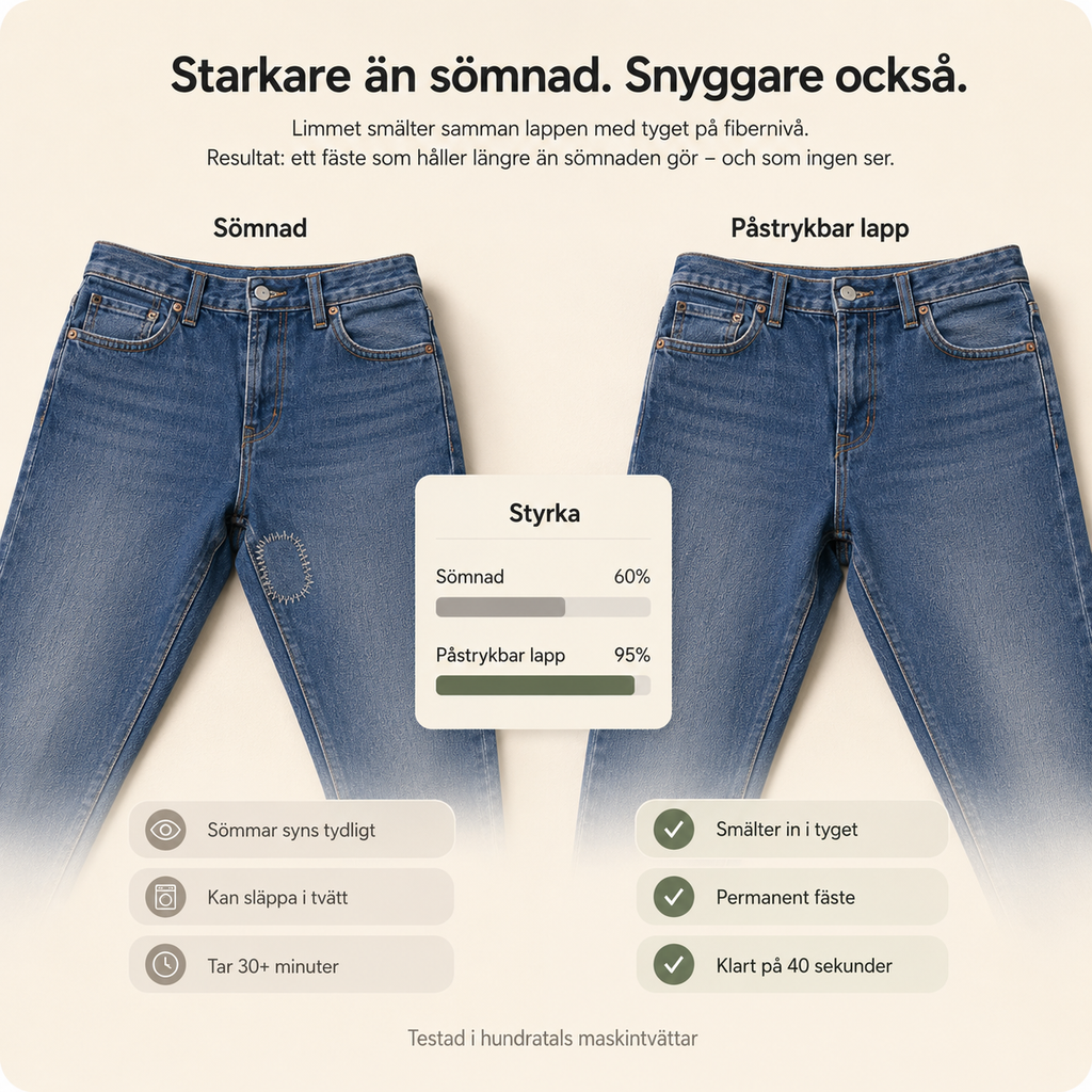 Silitettävät korjauslaput farkuille