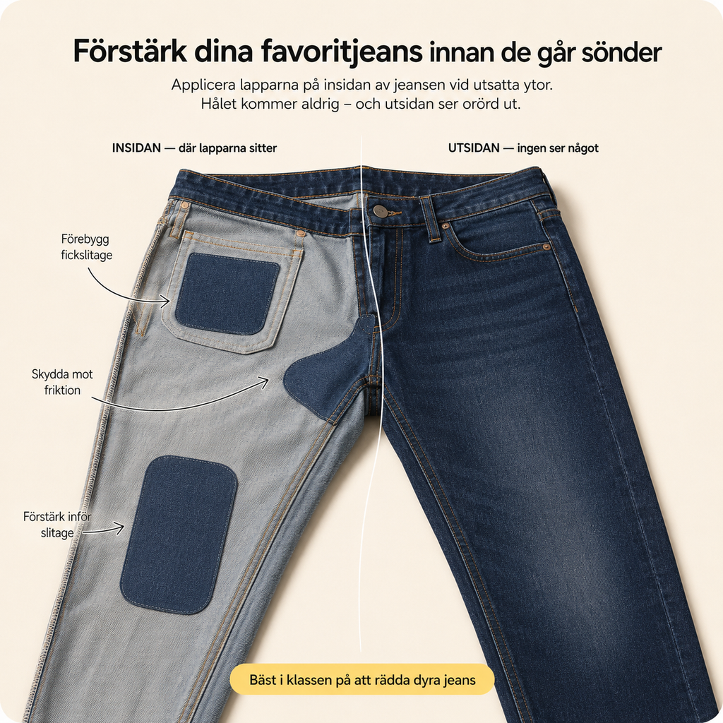 Silitettävät korjauslaput farkuille
