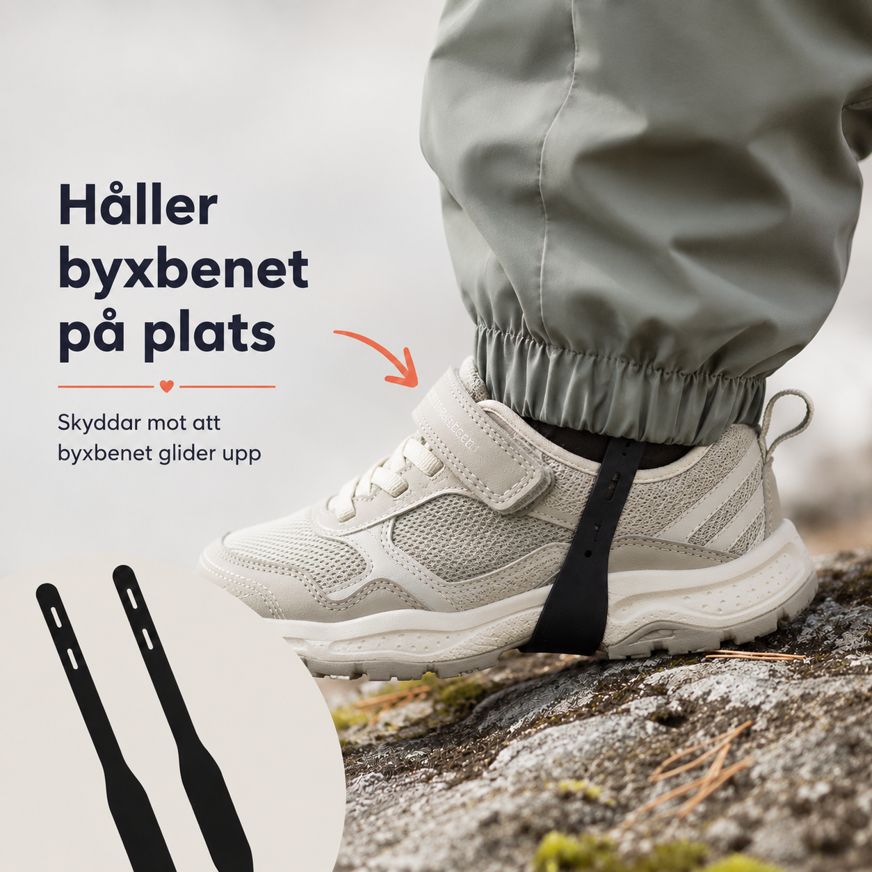 Jalkalenkit haalareihin ja sadehousuihin – 2 kpl
